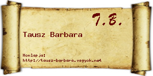 Tausz Barbara névjegykártya